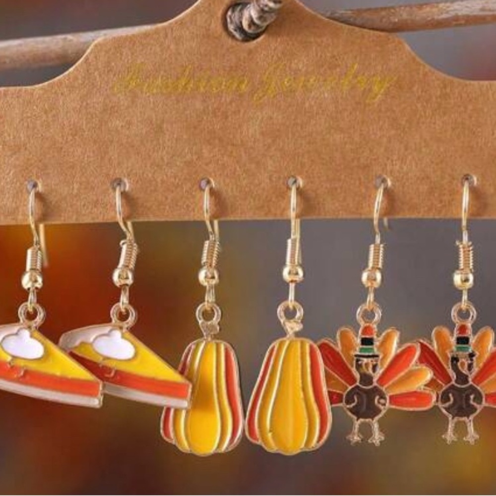 Three Festive Thanksgiving Earrings Set